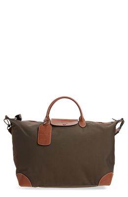 Longchamp Boxford Canvas & Leather Travel Bag in Brown