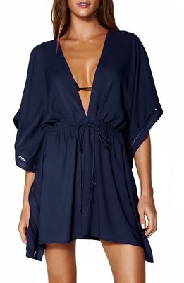 ViX Swimwear Embroidered Cover-Up Tunic in Navy