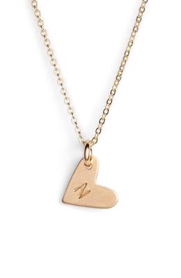 Nashelle 14k-Gold Fill Initial Mini Heart Pendant Necklace in Gold/N
