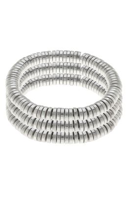 Canvas Jewelry Emberly Set of 3 Stacking Bracelets in Silver