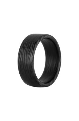 Element Ring Co. Wave Carbon Fiber Band Ring in Black