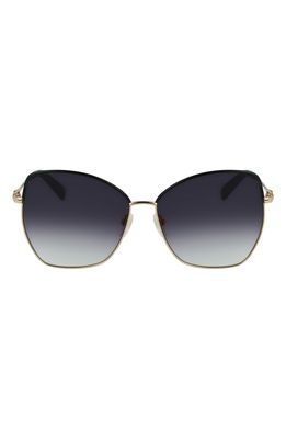 Longchamp Amazone 60mm Gradient Butterfly Sunglasses in Gold /Smoke