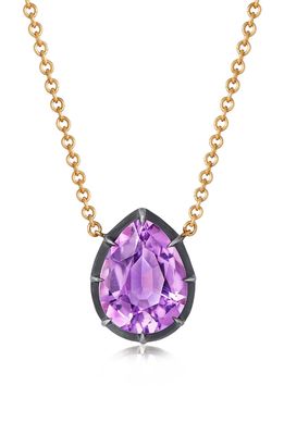Fred Leighton Collet Teardrop Stone Pendant Necklace in Amethyst