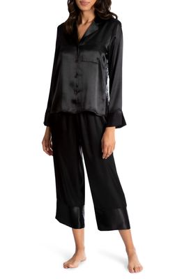In Bloom by Jonquil Charlize Lace Back Crop Pajamas in Black