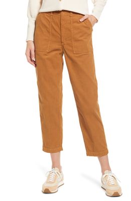 Madewell Corduroy Griff Tapered Fatigue Pants in Warm Hickory