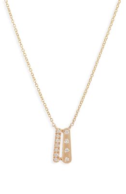 Dana Rebecca Designs Zoe Louise Diamond Double Bar Pendant Necklace in Yellow Gold