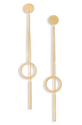 Knotty Hoop Chain Drop Earrings in Gold