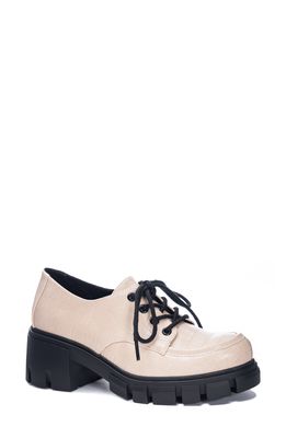 Dirty Laundry Noyz Platform Derby in Natural Faux Leather