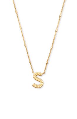 Kendra Scott Initial Pendant Necklace in Gold Metal-S