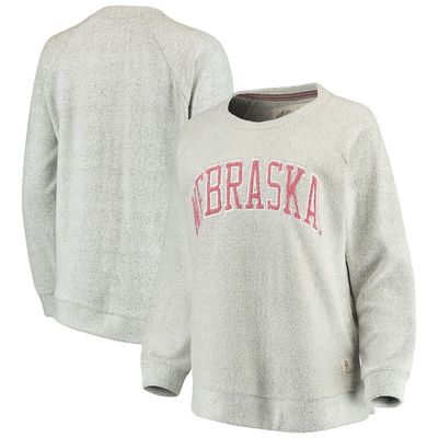 Women's Pressbox Gray Nebraska Huskers Helena Comfy Sweatshirt