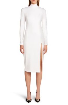Wolford x Amina Muaddi Long Sleeve Jersey Midi Dress in 1300 White