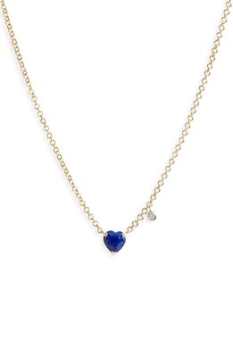 Meira T Lapis Lazuli Heart Pendant Necklace in Yellow