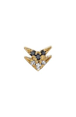 Lizzie Mandler Fine Jewelry Double Pave Stud Earring in Yellow Gold Black/Wh Diamond