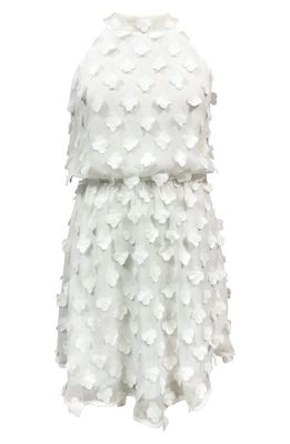 Ava & Yelly 3D Petals Halter Dress in White