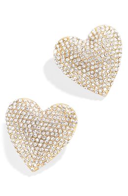 BaubleBar Pave Heart Stud Earrings in Gold
