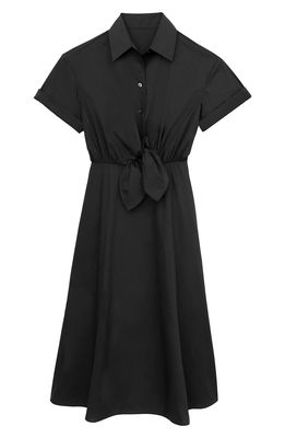 Thakoon Tie Front Poplin Dress in Black