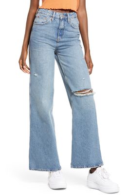 BDG Urban Outfitters Ripped Super High Waist Puddle Jeans in Dark Vintage