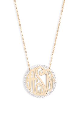 Argento Vivo Sterling Silver Argento Vivo Personalized Three Initial Pendant Necklace in Gold/silver
