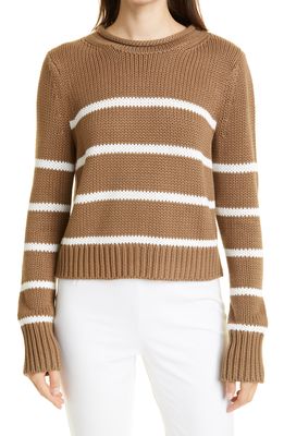 La Ligne Marin Cotton Sweater in Tan /Cream