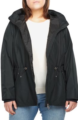 Barbour Denstone Waterproof Hooded Raincoat in Black