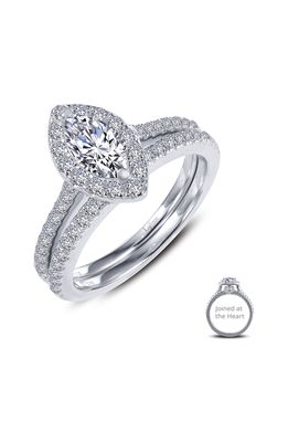 Lafonn Joined at the Heart Marquise Halo Ring in Silver/Clear