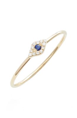 EF Collection Evil Eye Diamond & Sapphire Stack Ring in Yellow Gold/Sapphire