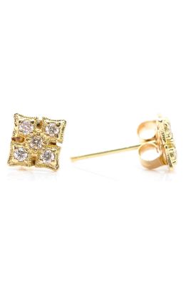 Armenta Sueno Pave Diamond Stud Earrings in Gold