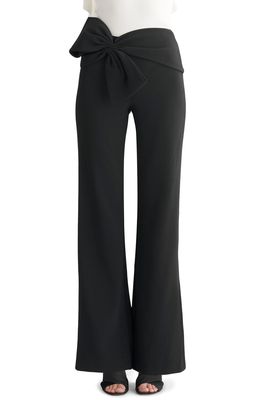 Sachin & Babi Whitley Bow Waist Stretch Crepe Trousers in Black