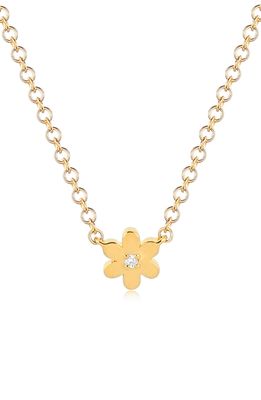 EF Collection Baby Daisy Pendant Necklace in Yellow Gold