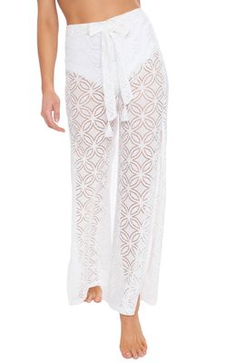 Trina Turk Pacheco Wide Leg Cover-Up Pants in White