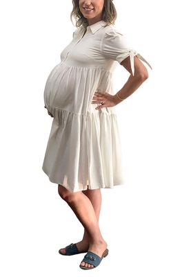 Emilia George Babette Maternity/Nursing Dress in White