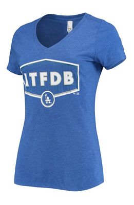 BREAKINGT Women's Heathered Royal Los Angeles Dodgers Team Hometown Tri-Blend V-Neck T-Shirt in Heather Royal