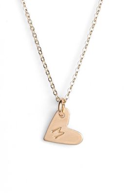 Nashelle 14k-Gold Fill Initial Mini Heart Pendant Necklace in Gold/M