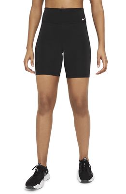 Nike One Mid-Rise Bike Shorts in Black/White