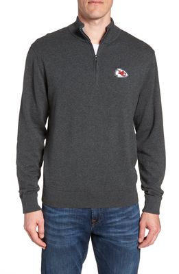 Cutter & Buck Kansas City Lakemont Regular Fit Quarter Zip Sweater in Charcoal Heather