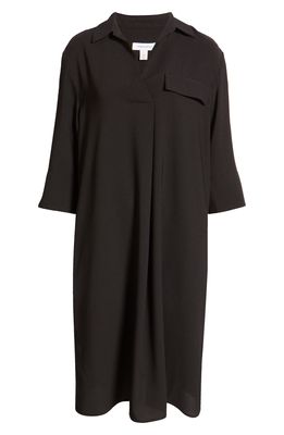 Nordstrom Pleated Midi Shirtdress in Black
