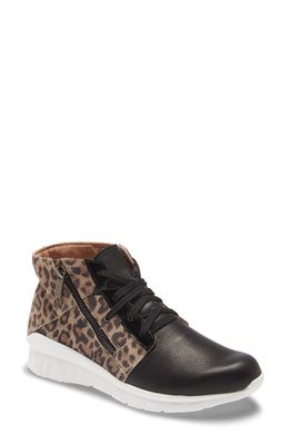Naot Polaris High Top Sneaker in Soft Black/Cheetah Print