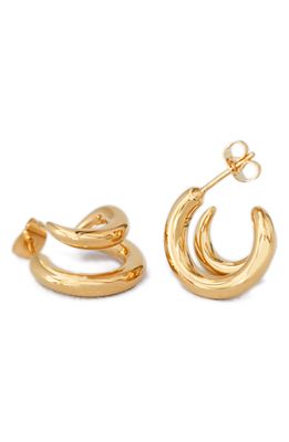 Missoma Claw Double Huggie Hoop Earrings in Gold