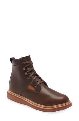 OluKai Kilakila Waterproof Lace-Up Leather Boot in Dk Wood/Dk Wood