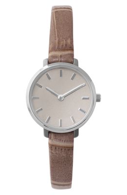 BREDA Beverly Croc Embossed Leather Strap Watch