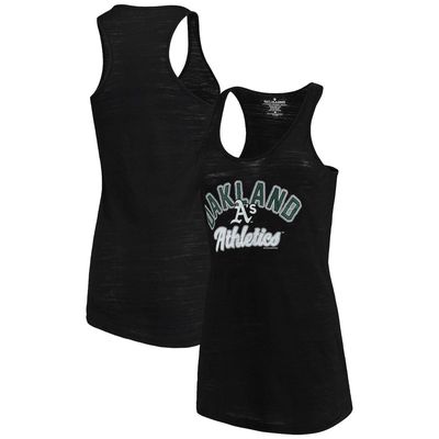 Women's Soft as a Grape Black Oakland Athletics Multicount Racerback Tank Top