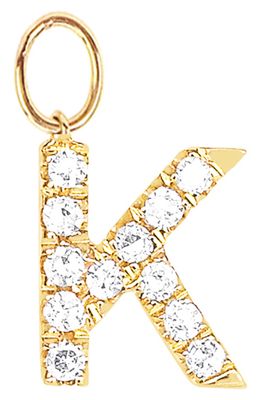 EF Collection Diamond Initial Huggie Charm in 14K Yellow Gold/K