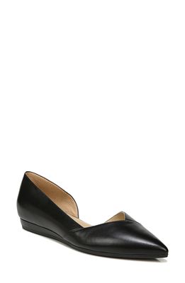 Naturalizer Kristin Half d'Orsay Flat in Black Leather