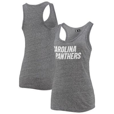 5TH AND OCEAN BY NEW ERA Women's 5th & Ocean by New Era Heathered Gray Carolina Panthers Tri-Blend Racerback Tank Top in Heather Gray
