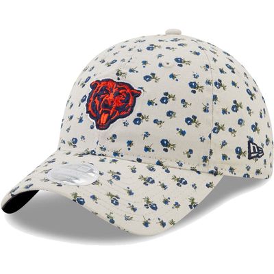 Women's New Era Cream Chicago Bears Floral 9TWENTY Adjustable Hat