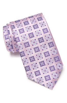 Canali Medallion Silk Tie in Pink