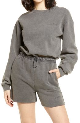 BDG Urban Outfitters Bubble Hem Sweat Top in Charcoal