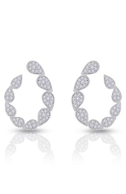 Hueb Bestow Diamond Frontal Hoop Earrings in White Gold