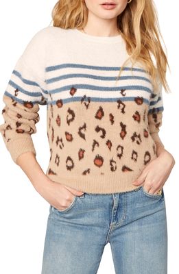 cupcakes and cashmere Cyndi Mixed Print Sweater in Marshmallow