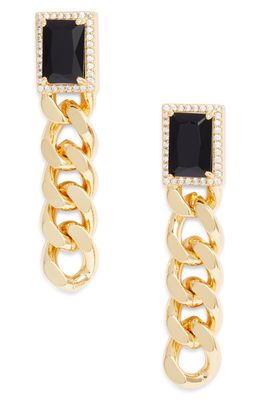Bracha Jolene Onyx & Curb Chain Earrings in Gold